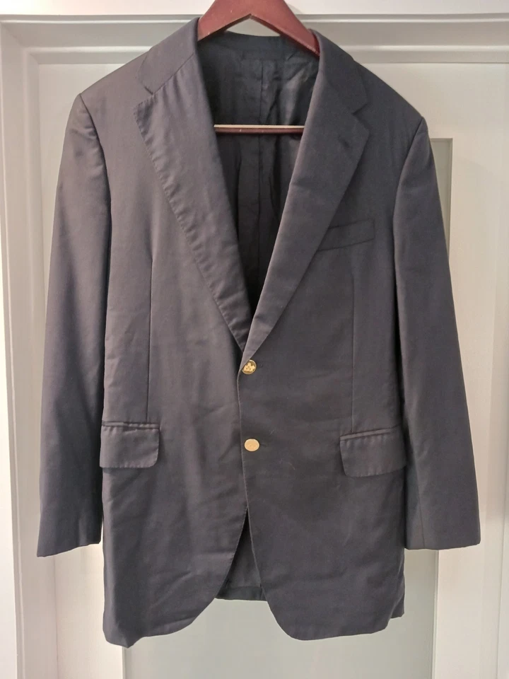 Blazer Oxxford Clothes Botón Dorado Azul Marino Para Hombre SUPER 130s Talla 39R Foto 2 de 4