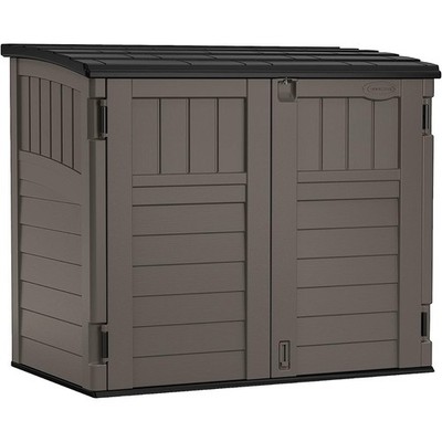 Suncast 34 Cu Ft Horizontal Resin Storage Shed - Outdoor 4' x 2', Stoney Grey 