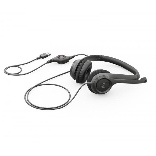 Logitech Neri Auricolari H390 Con Filo Usb-A Per Ufficio Con Cancellazione Del Rumore - Immagine 11