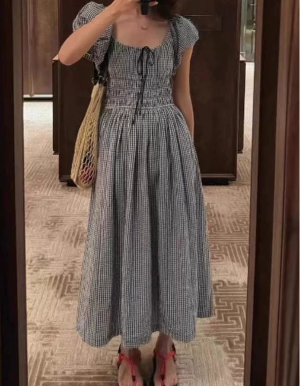checked a line dress Fendi Kids - Girls Checked A-Line Dress