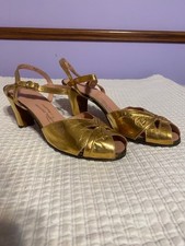 Vtg 1930's Gold Heels