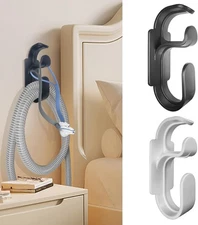 CPAP Hose Holder for Bed, 2 Pack Hook Hanger with black white 