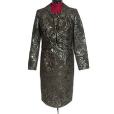 Kasper Jacket Dress Women's Size 4 Black  Silver 2-Piece Set Blazer  Dress