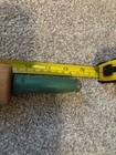 Vintage Wooden Rolling Pin Green handles aprox 15 1/2" 5 1/4" round 1  1/12 wide — photo 2