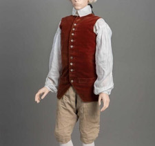 New Men's Red Revolutionary War 18th Century Waistcoat Velvet Vest Fast Shipping