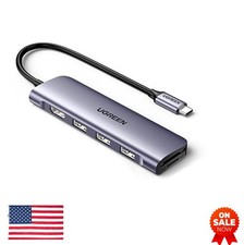 USB C Hub 6 in 1 4K HDMI 3 USB 3.0 SD TF Card Reader Aluminum Compact for