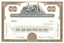 National Starch and Chemical Corp. - 1975 dated Specimen Stock Certificate - Spe