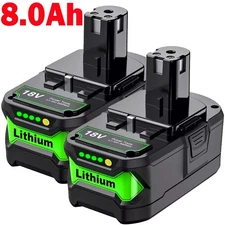 NEW 8.0Ah For RYOBI 18 V Battery P106 P108 One Plus High Capacity 18Volt Lithium