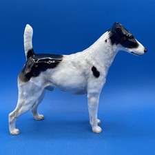 *RARO* FIGURA DE PERRO FOX TERRIER LISA ROYAL DOULTON INGLATERRA TAMAÑO GRANDE HN1068