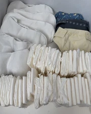 GroVia All In One Cloth Diaper Bundle LOT 3 Shells 6 Liners 45 Disposable Pads