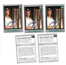 Lot Of 5 1991 Tuff Stuff Jr. Baseball Card 31 Ken Griffey Jr. Mariners Lot Of 5 1991 Tuff Stuff Jr. Baseball Card 31 Ken Griffey Jr. Mariners