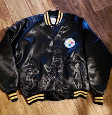 Pittsburgh Steelers Men's Vintage Satin Bomber Jacket Size XL Made In USA