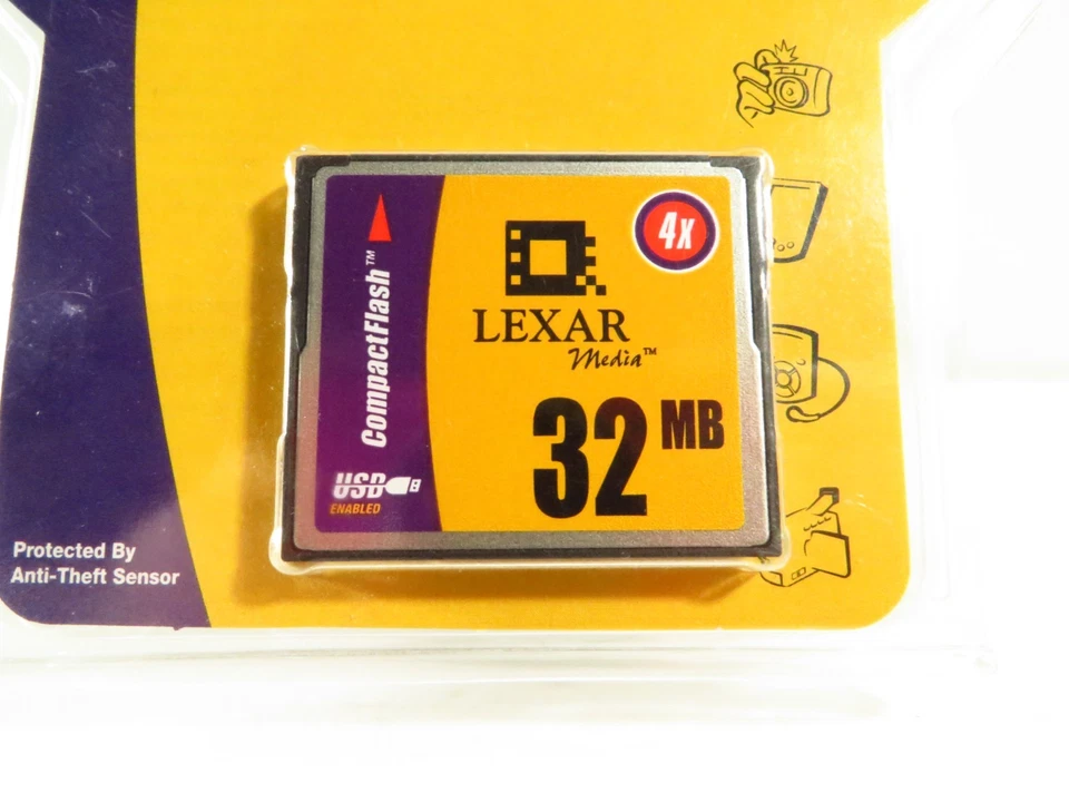 NEW LEXAR MEDIA 32MB COMPACT FLASH USB Enabled DIGITAL CAMERA MEMORY CARD, RARE! - Image 2 of 3