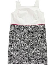Le Bos Womens 2 Tone Fit & Flare Dress, White, Plus Size, 18W