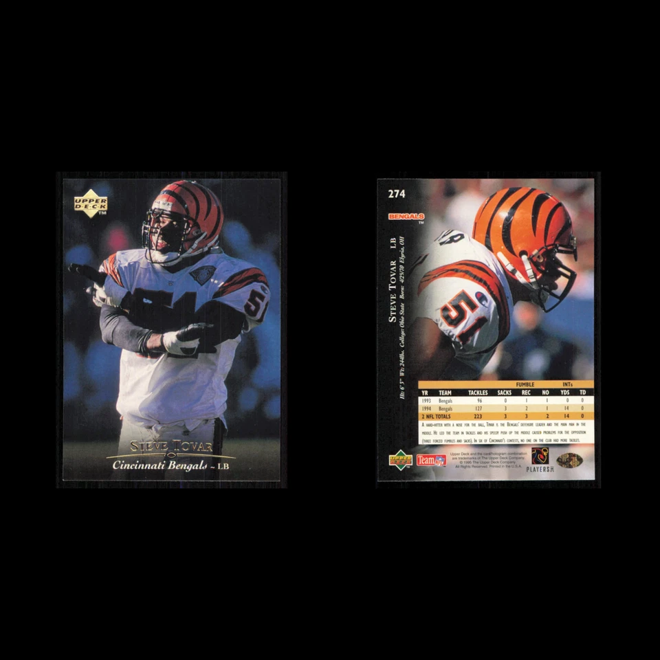 Steve Tovar #274 1995 Upper Deck Cincinnati Bengals Football Card NFL NM - Image 3 of 3