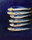 fish stylish modern art Oil painting UKRAINE DEMENKO NATALIA 8X10