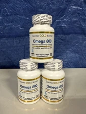 3 PACK Omega 800 Pharm Grade Fish Oil, 80% EPA/DHA, Triglyceride Form