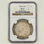 1883-O NGC MS-63 Toned Morgan Silver Dollar $1 Impressive Toning