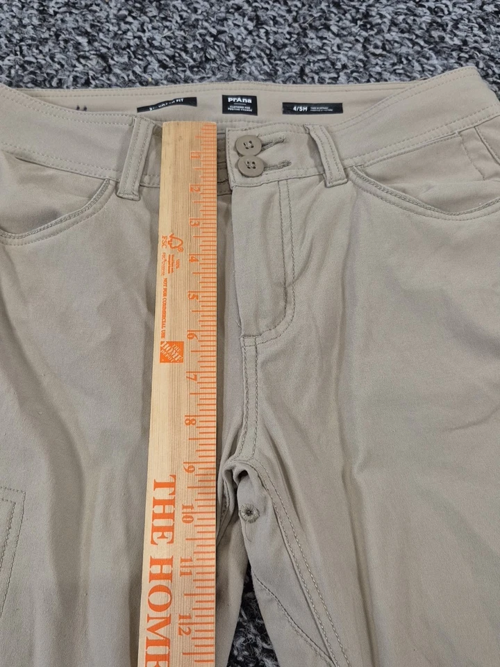 Pantalones rectos Prana Halle para mujer 4 cortos de nailon elásticos ajuste estándar Foto 4 de 4