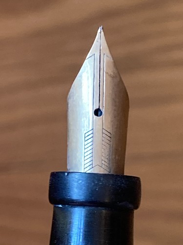 Vtg Parker Flattop Oversize Marbled Green Fountain Pen 5 1/2" Unrestored Flex - Picture 9 of 14
