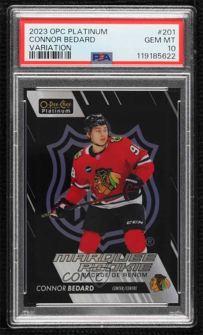 2023 O-Pee-Chee Platinum NHL Variations Connor Bedard #201 Rookie RC Shield 1lh7