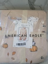 American Eagle AE Peanuts Snoopy Fall Pumpkin Plush PJ Set Brand New Size XL