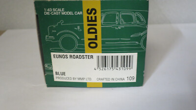1/43 EBBRO MAZDA MX5 EUNOS ROADSTER BLUE #109 INCLUDES SOFT