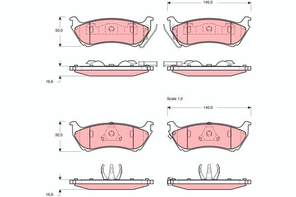 GDB1379 TRW Brake Pad Set, disc brake for MERCEDES-BENZ