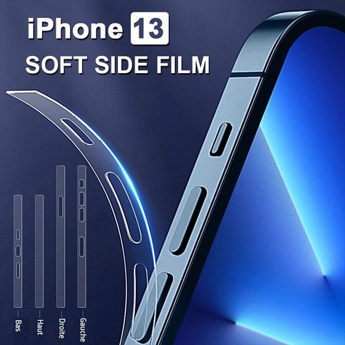 2 x Side Film Hydrogel Protection Bords/Côtés iPhone 15 14 13 12 Mini Pro Max - Photo 1 sur 10