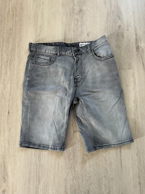Herren Bermuda-Jeans, grau, Denim Co., Gr. 44,