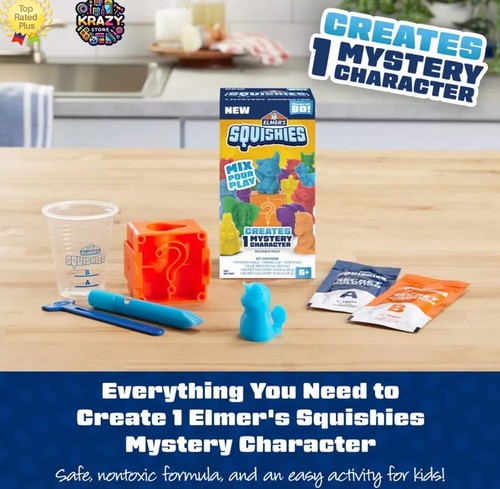 Surprise Squishy Fun Elmer's DIY Squishies Kits with Mystery Characters Lot Of 4 - Picture 7 of 8