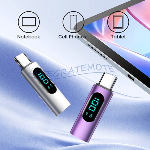 LED Display PD 100W USB C to Type C Adapter Type-C Male to Female Converter - Bild 14 von 20
