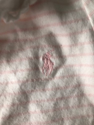 Pink Striped Girls Ralph Lauren Dress/Top Age 9 Months - Picture 2 of 4