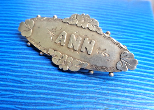 Viktorianische Silber Namen Brosche Sterling Punze für 1893 Chester ANN - Bild 3 von 6