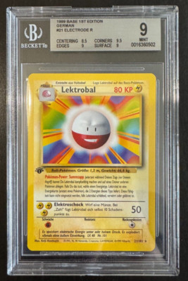 Pokemon TCG Electrode Lektrobal German Base Set 1999 1st Edition BGS 9