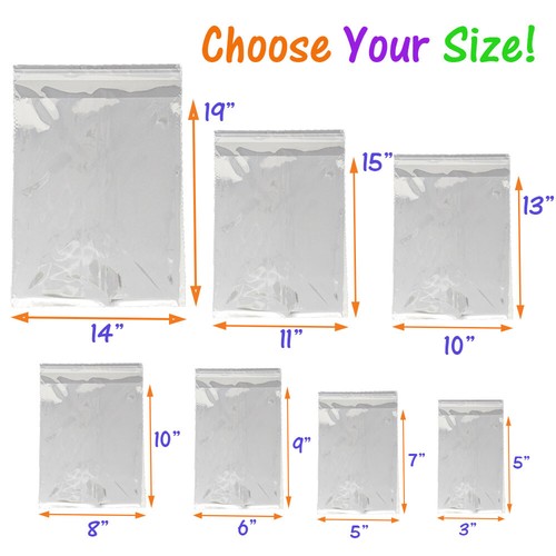 8 Sizes Crystal Clear Self Seal Transparent Plastic Cellophane Poly OPP Bags NEW - Picture 55 of 79
