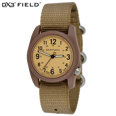 Bertucci DX3 Field Watch | Khaki Dial - Coyote Nylon Band-Style 11021
