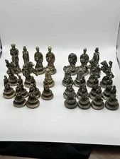 Roman Legion Silver And Gold Tone Weighted Chess Pieces Incomplete Missing 4