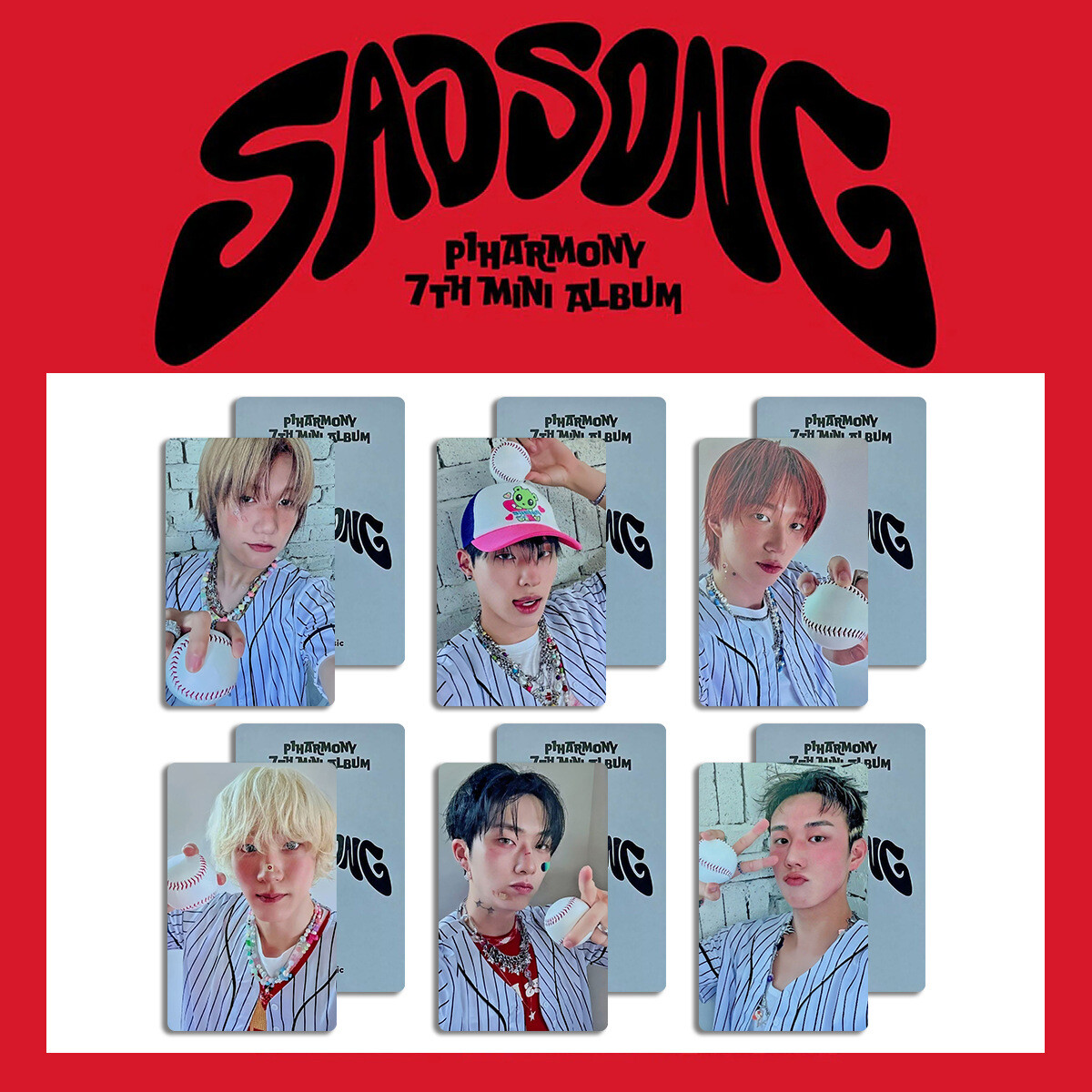 6pcs/set Kpop P1Harmony SAD SONG Album Photocard HD Phote