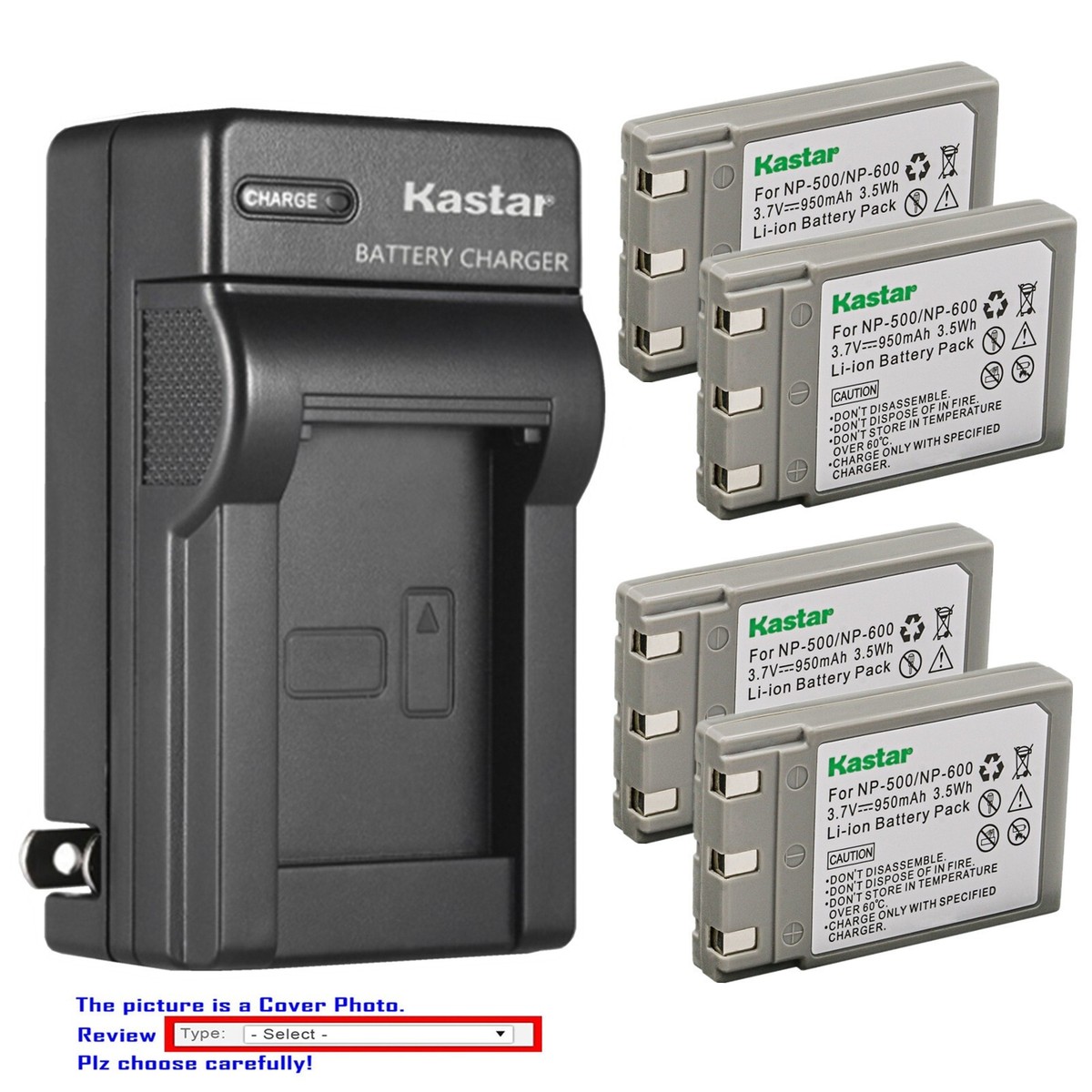 Kastar Battery AC Wall Charger for Minolta DiMage G400 DiMage G500