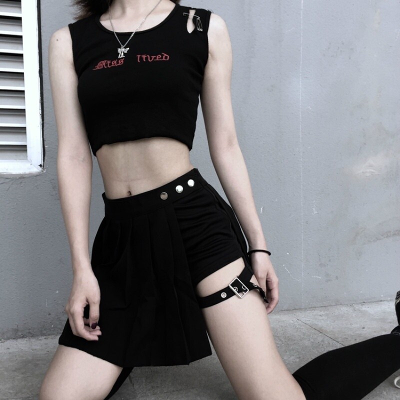 Lady Pleated Skirt Shorts Pantskirt Hot Pants Punk Gothic Lady Pleated Skirt Shorts Pantskirt Hot Pants Punk Gothic