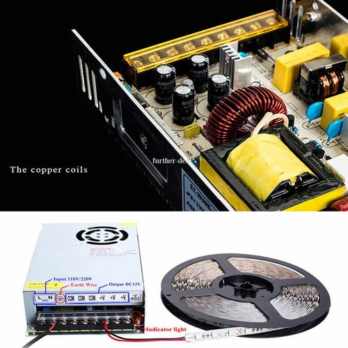 Interruptor transformador fuente de alimentación controlador LED AC240V a DC12V 120-720W IP20 PSU - Imagen 7 de 32