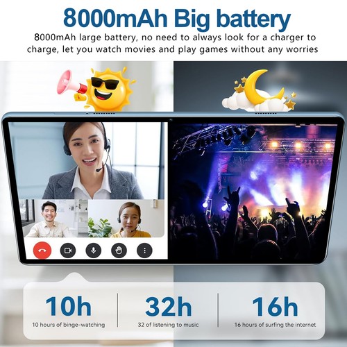 Android 14 with 10.1" High-Clear Screen Octa-Core Processor Dual H0Z9 - Picture 8 of 12