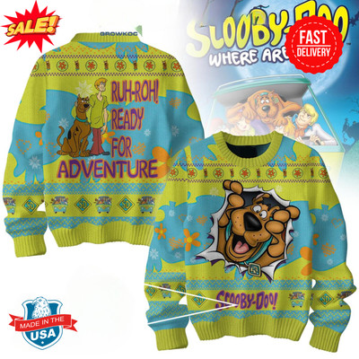 Scooby-Doo Ready For Adventure Ruh-Roh Christmas Ugly Sweater
