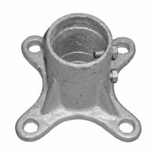 Chain Link Floor Flanges, Malleable Steel, Galvanized - Multiple Sizes