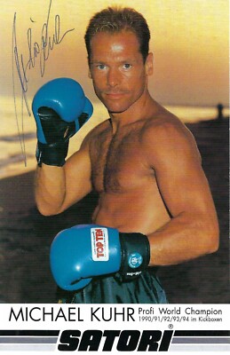 Michael Kuhr Autogrammkarte Bodyguard Kickbox Weltmeister 11x17cm  Sport AK AG