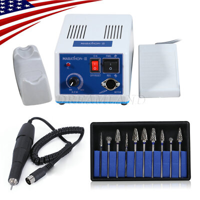 Dental Lab Marathon Electric Micromotor Polishing 35K rpm Handpiece/Carbide Burs