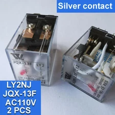 US Stock Silver Contact LY2NJ JQX13F HH62P 110V 120V AC Coil Power Relay 12A CE