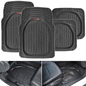 Motor Trend Heavy Duty 4pc Set of Rubber Car Floor Mats Black Fits Volvo Models