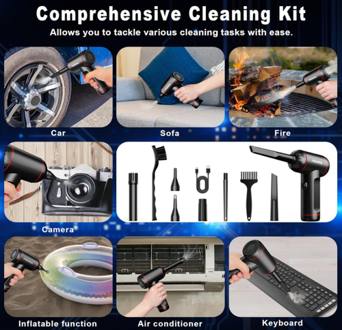 Compressed Air Duster-3 Gear Adjustable 100000RPM Electric Air Duster with LED - Picture 6 of 6